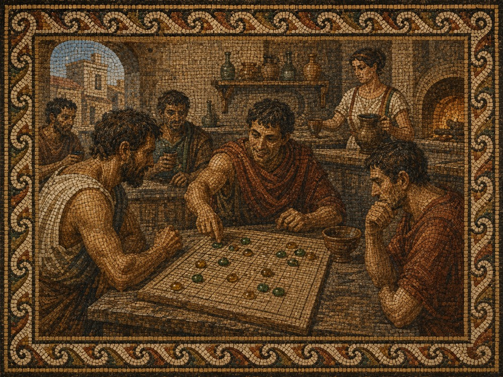 Romans playing Lapilli at Asellina's thermopolium